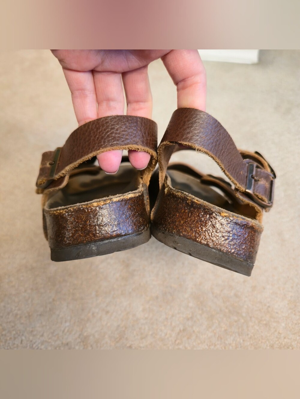 Birkenstock Milano Nubuck Leather Brown Chocolate Sandals US Size 7 - Picture 6 of 7
